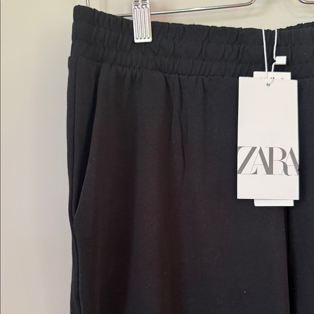 Zara Black Elastic-Waist Track Joggers - Picture 6 of 6